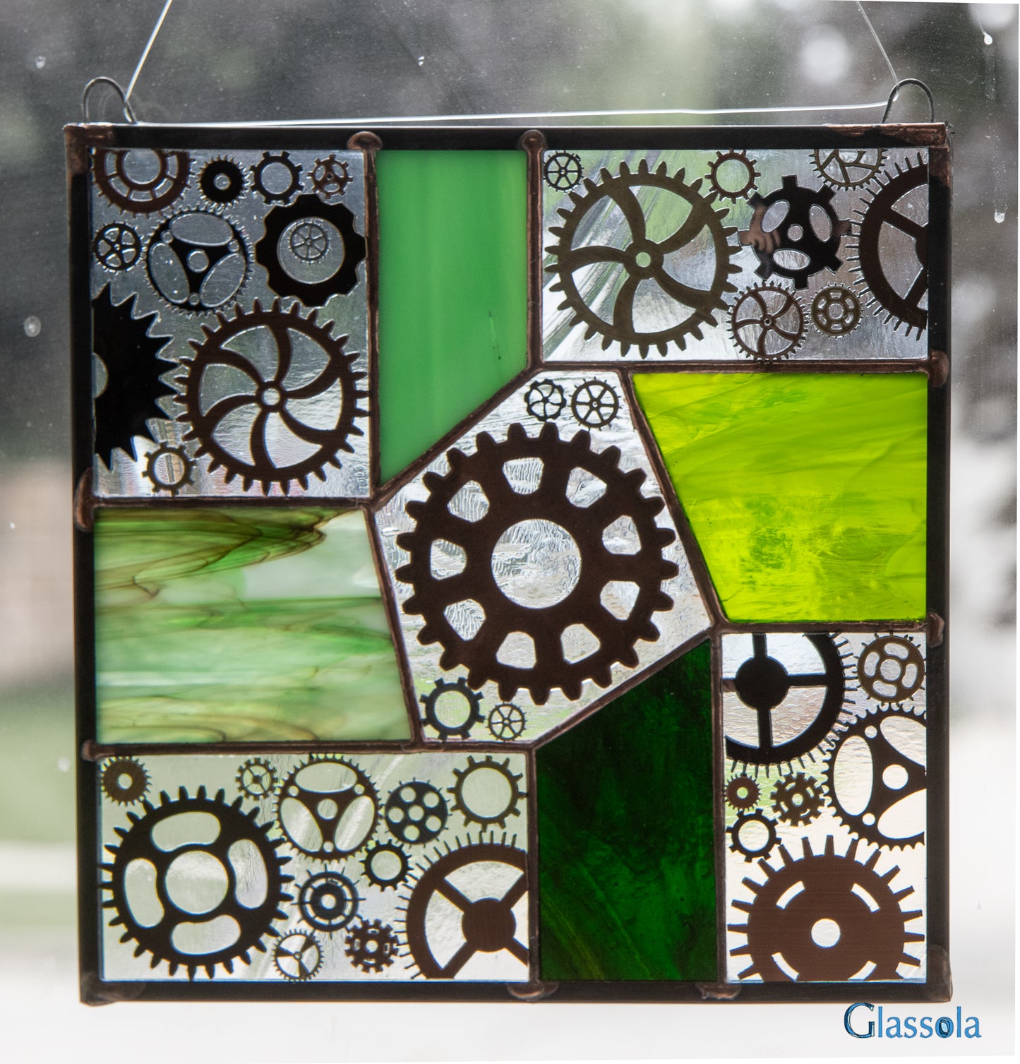 Steampunk Square Suncatcher POS