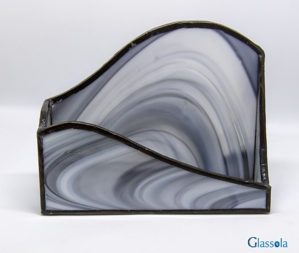 Wavy grey business card holder