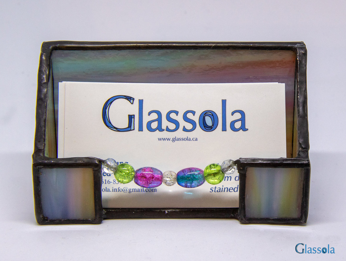 Pastel coloured business card holder