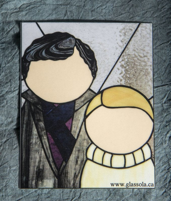 Holmes and Watson Stained Glass Window Cling