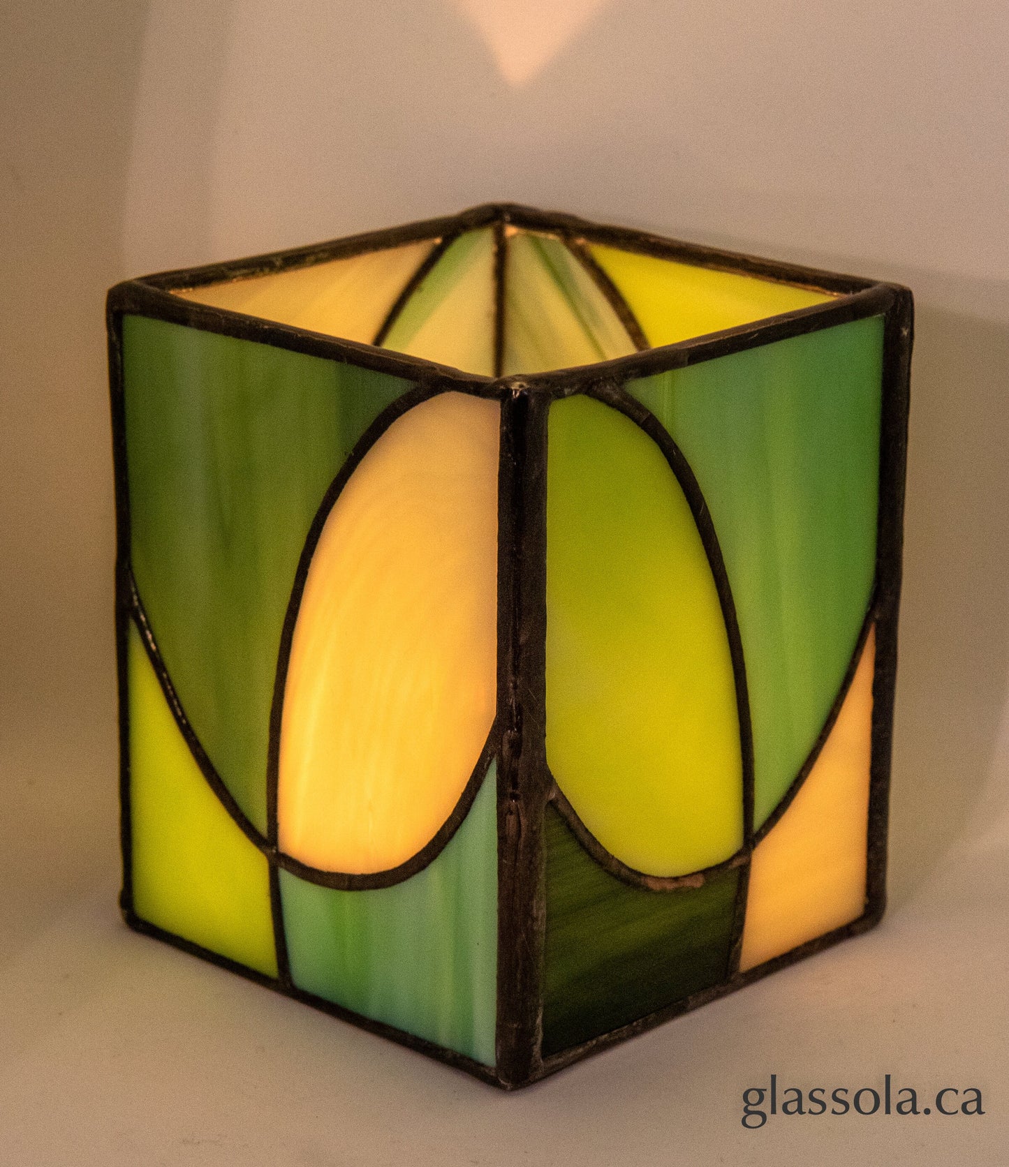 Green Abstract Candle Holder
