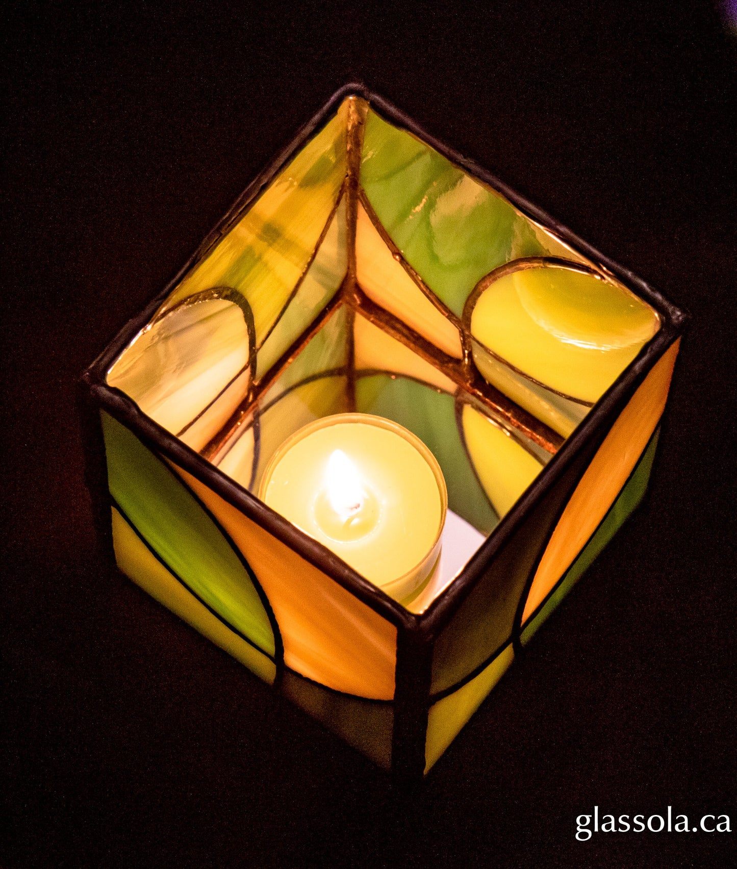 Green Abstract Candle Holder