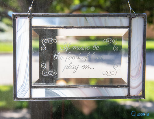 White-Pink Suncatcher - Engraved Quote