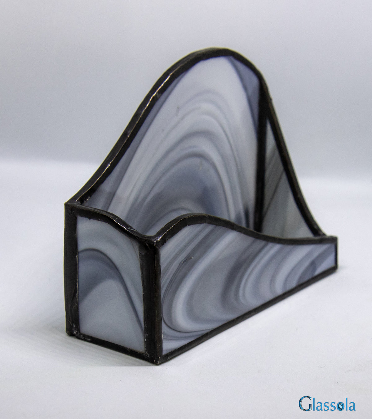 Wavy grey business card holder