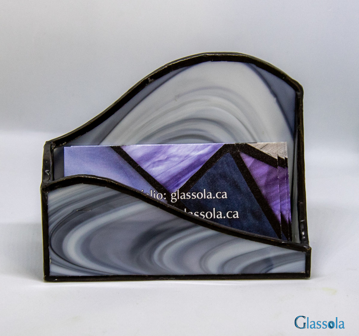 Wavy grey business card holder