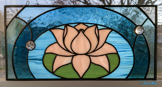 Stained Glass Waterlily Panel