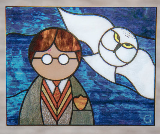 Harry Potter and Hedwig Stained Glass Window Cling