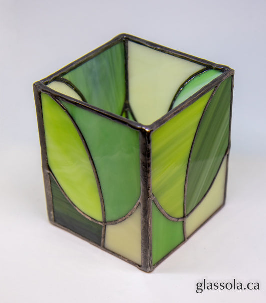 Green Abstract Candle Holder