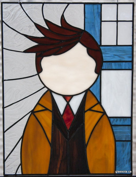 The Tenth Doctor - stained glass panel