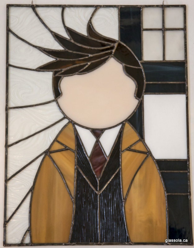 The Tenth Doctor - stained glass panel
